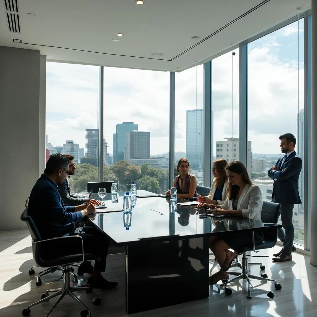 Equipo de ConFinArg en oficina moderna de Buenos Aires